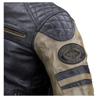 Чоловіча шкіряна мото куртка W-TEC Kostec - чорний/3XL (22153-3XL) фото №6