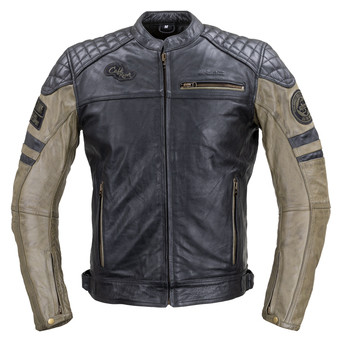 Чоловіча шкіряна мото куртка W-TEC Kostec - чорний/3XL (22153-3XL) фото №1