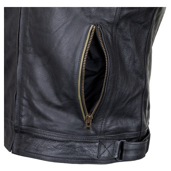 Чоловіча шкіряна мото куртка W-TEC Kostec - чорний/3XL (22153-3XL) фото №9
