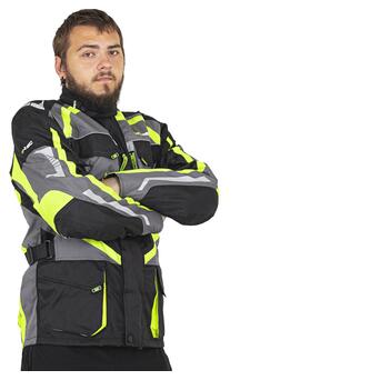 Чоловіча мото-куртка W-TEC Burdys Evo - розмір L, чорно-сіро-зелена (21360-L-1) фото №2
