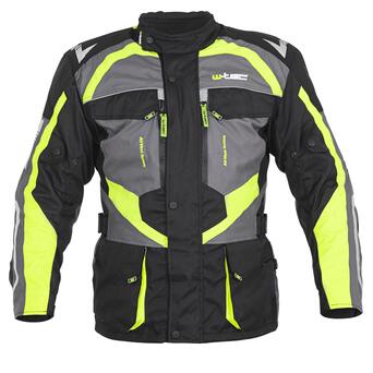 Чоловіча мото-куртка W-TEC Burdys Evo - розмір L, чорно-сіро-зелена (21360-L-1) фото №1