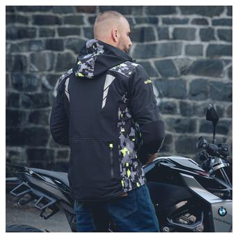 Чоловіча мото-куртка з капюшоном Softshell W-TEC Kybero - розмір 4XL / чорний (20736-4XL) фото №6