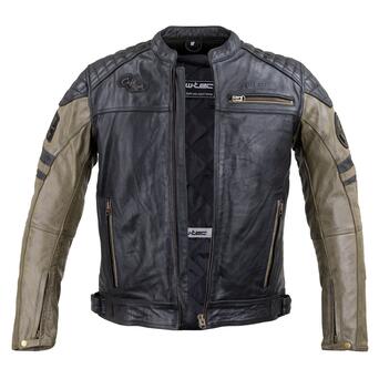 Чоловіча шкіряна мото куртка W-TEC Kostec - чорний/5XL (22153-5XL) фото №3