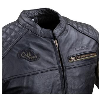 Чоловіча шкіряна мото куртка W-TEC Kostec - чорний/5XL (22153-5XL) фото №5