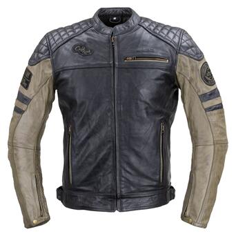 Чоловіча шкіряна мото куртка W-TEC Kostec - чорний/5XL (22153-5XL) фото №1