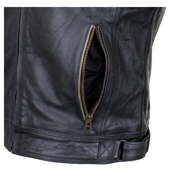 Чоловіча шкіряна мото куртка W-TEC Kostec - чорний/5XL (22153-5XL) фото №9