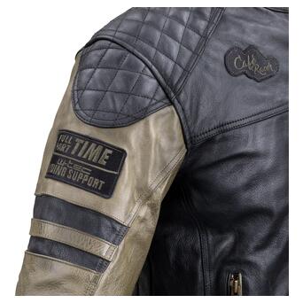 Чоловіча шкіряна мото куртка W-TEC Kostec - чорний/5XL (22153-5XL) фото №7
