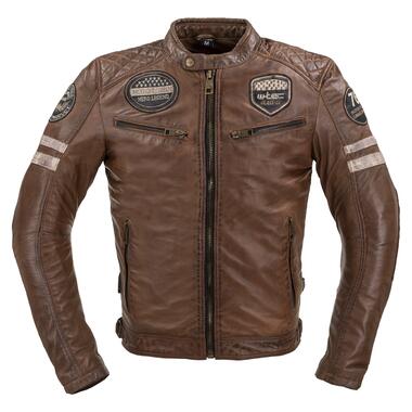 Чоловіча шкіряна куртка W-TEC Milano - коричневий / L (22789-L-2) фото №1