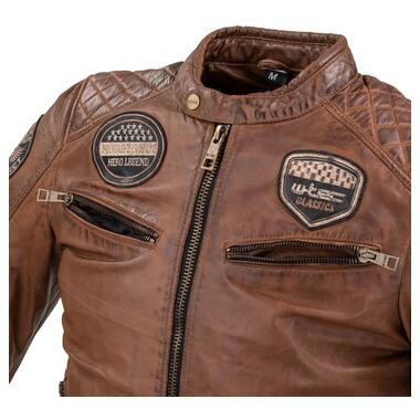 Чоловіча шкіряна куртка W-TEC Milano - коричневий / L (22789-L-2) фото №4