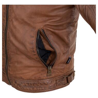 Чоловіча шкіряна куртка W-TEC Milano - коричневий / L (22789-L-2) фото №6