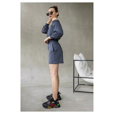 Жіночий костюм топ і шорти з манжетами TotalFit SET7 XL Темно-сірий (06399873) фото №4
