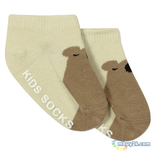 Дитячі антиковзкі шкарпетки Berni Медведь (0-2 года) (Бежевый) (43725) фото №1