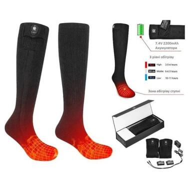 Шкарпетки з підігрівом 2E Race Plus Black високі розмір XL (2E-HSRCPXL-BK) фото №1