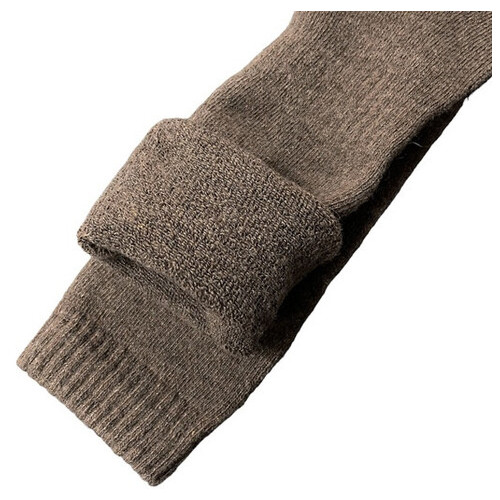 Жіночі високі вовняні шкарпетки теплі YIBATE 36-42 коричневий фото №3