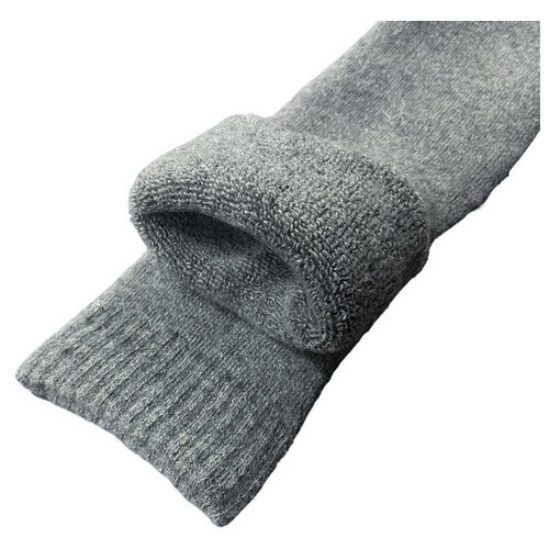 Шкарпетки жіночі високі вовняні теплі YIBATE 36-42 сірий фото №4