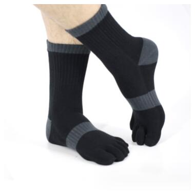 Шкарпетки для йоги з пальцями антиковзкі Qianbodu 37-40 сіро-чорний фото №3