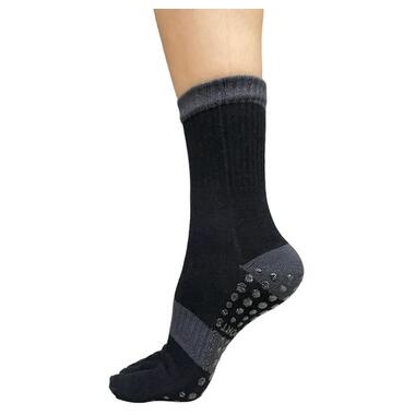 Шкарпетки для йоги з пальцями антиковзкі Qianbodu 37-40 сіро-чорний фото №1