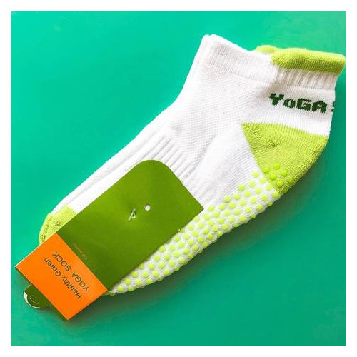 Шкарпетки для йоги Doolland 35-40 Салатово-білий (197-2019) фото №3