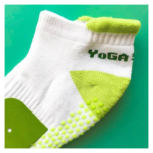 Шкарпетки для йоги Doolland 35-40 Салатово-білий (197-2019) фото №7