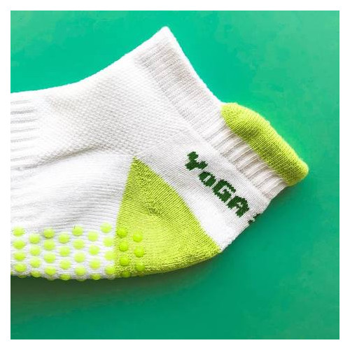 Шкарпетки для йоги Doolland 35-40 Салатово-білий (197-2019) фото №6