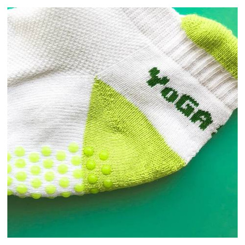 Шкарпетки для йоги Doolland 35-40 Салатово-білий (197-2019) фото №5