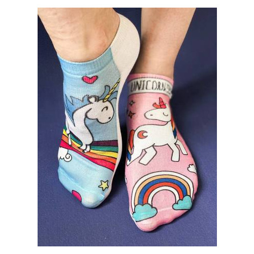Шкарпетки Единорог с 3D принтом 27-34 2 пары Белый + Разноцветный (207-2019) фото №4