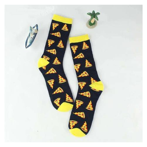Шкарпетки Пицца 36-42 Черный с желтым (198-2019) фото №2