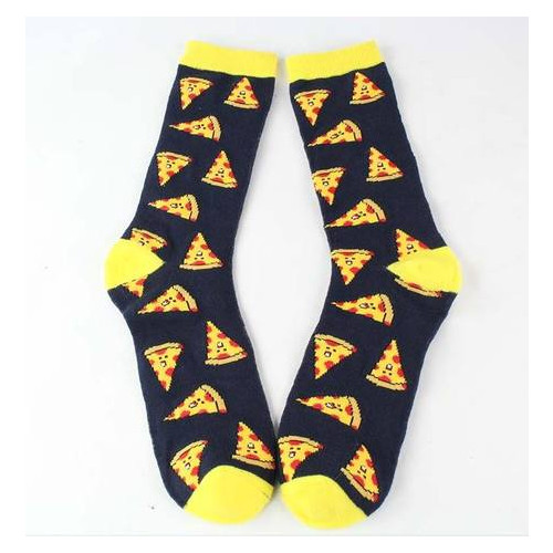 Шкарпетки Пицца 36-42 Черный с желтым (198-2019) фото №3