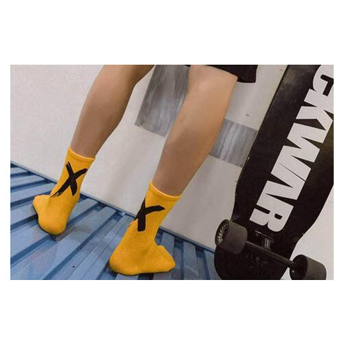 Шкарпетки в стилі хіп-хоп Х 41-45 Світло-жовтий із чорним (282-2019) фото №6