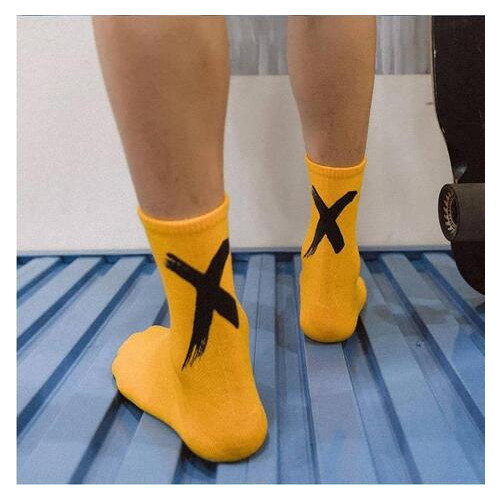 Шкарпетки в стилі хіп-хоп Х 41-45 Світло-жовтий із чорним (282-2019) фото №2
