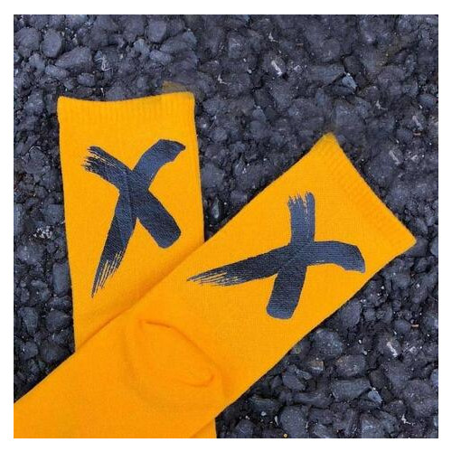 Шкарпетки в стилі хіп-хоп Х 41-45 Світло-жовтий із чорним (282-2019) фото №3
