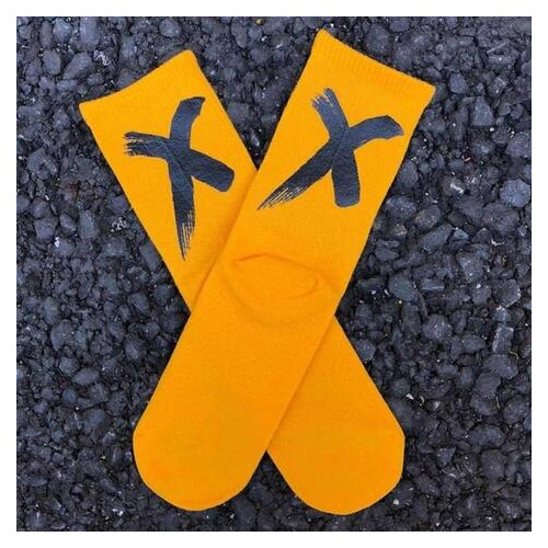 Шкарпетки в стилі хіп-хоп Х 41-45 Світло-жовтий із чорним (282-2019) фото №1