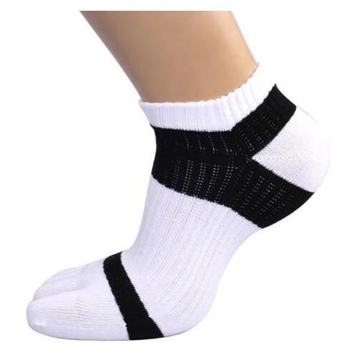Шкарпетки LifeFLUX з пальцями чоловічі Ginzin 39-42 Чорно-сірий Білий зі смужками фото №1