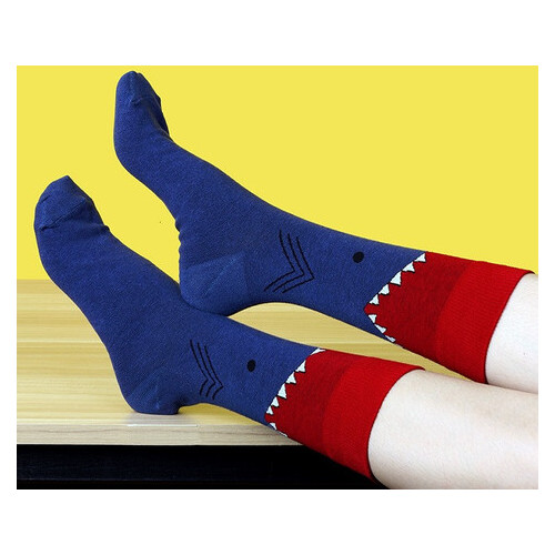 Шкарпетки високі LifeFLUX Великий Риб Сofeetbo 36-42 Темно-синій з червоним фото №2