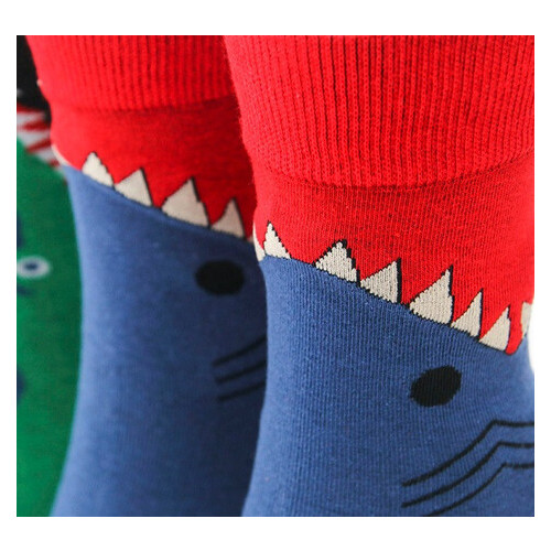 Шкарпетки високі LifeFLUX Великий Риб Сofeetbo 36-42 Темно-синій з червоним фото №3