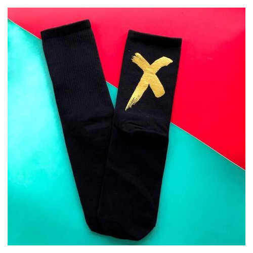 Шкарпетки високі LifeFLUX у стилі хіп-хоп Х Sgedone 41-45 Чорно-золотистий фото №7