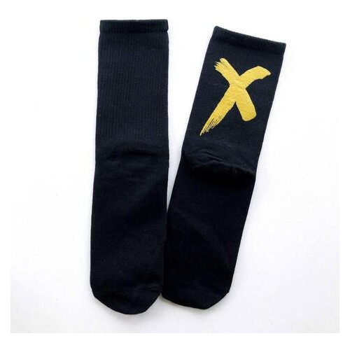 Шкарпетки високі LifeFLUX у стилі хіп-хоп Х Sgedone 41-45 Чорно-золотистий фото №2