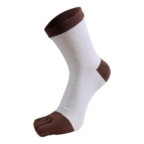 Шкарпетки з пальцями Veridical 41-44 Біло-кавовий фото №1
