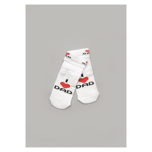 Шкарпетки для малюків I love dad Модний карапуз 101-00807_belyj-s-krasnym-I-LOVE-DAD_6-8(r.11-13) фото №1