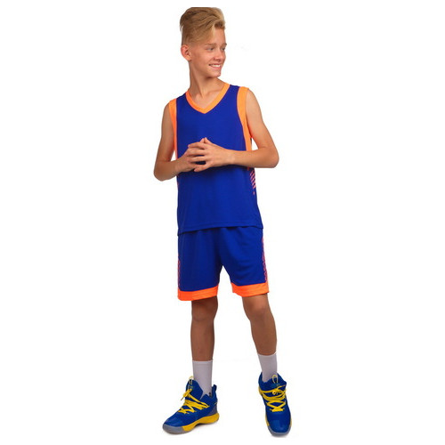 Форма баскетбольна Lingo дитяча LD-8017T 3XS Синьо-жовтогарячий (57506030) фото №2