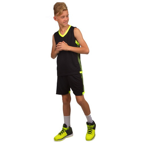 Форма баскетбольна Lingo дитяча LD-8018T 3XS Чорно-лимонний (57506029) фото №2