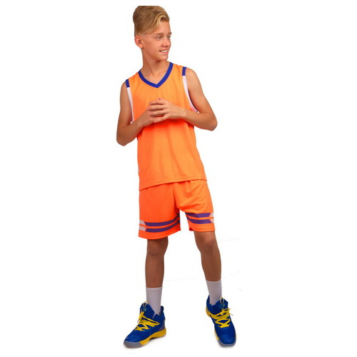 Форма баскетбольна Lingo дитяча LD-8019T M Оранжево-синій (57506031) фото №2