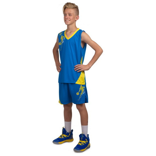 Форма баскетбольна дитяча Lingo Pace LD-8081T 125-135см Блакитно-жовтий (57506032) фото №2