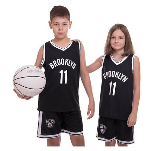 Форма баскетбольна дитяча FDSO NBA Brooklyn 11 3578 L Чорно-білий (57508193) фото №7