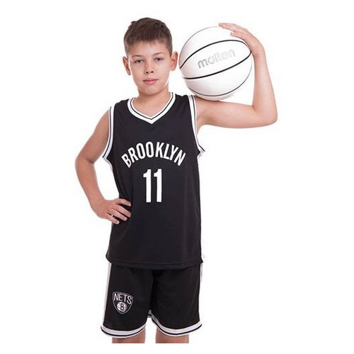 Форма баскетбольна дитяча FDSO NBA Brooklyn 11 3578 L Чорно-білий (57508193) фото №1