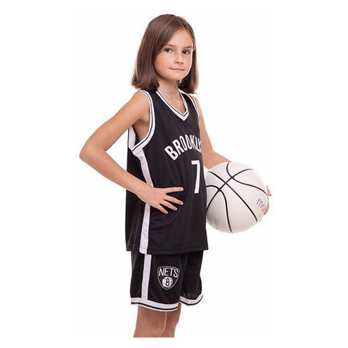 Форма баскетбольна дитяча FDSO NBA Brooklyn 7 3581 M Чорно-білий (57508194) фото №8