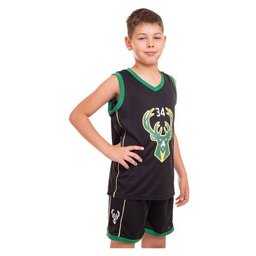 Форма баскетбольна підліткова FDSO NBA 34 BA-0972 XL Чорно-зелений (57508196) фото №7