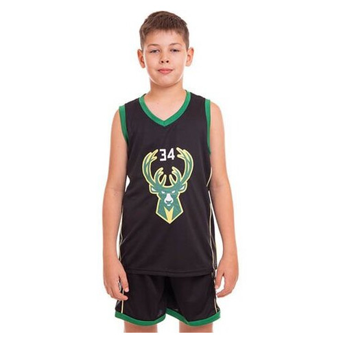 Форма баскетбольна підліткова FDSO NBA 34 BA-0972 XL Чорно-зелений (57508196) фото №8