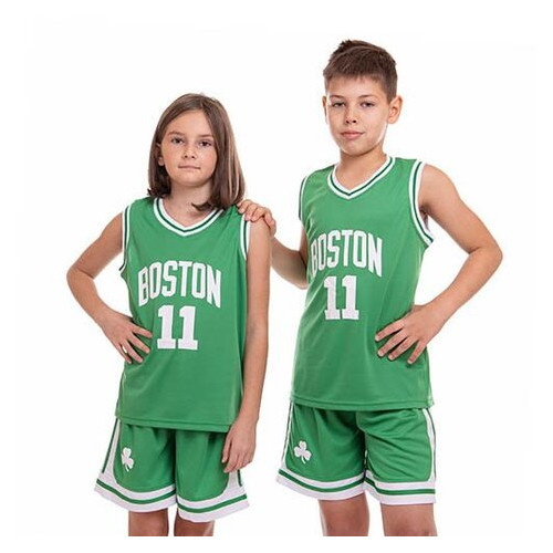 Форма баскетбольна підліткова FDSO NBA Boston 11 6354 XXL Зелено-білий (57508207) фото №1
