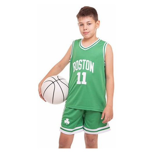 Форма баскетбольна підліткова FDSO NBA Boston 11 6354 XXL Зелено-білий (57508207) фото №2